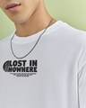 Shop Men's White Lost In Nowhere Graphic Printed Oversized T-shirt