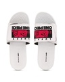 Shop Men's White Luffy Printed Velcro Sliders