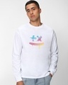 Shop Men's White Martin Garrix Colorful Graphic Printed Oversized T-shirt-Front