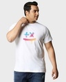 Shop Men's White Martin Garrix Colorful Graphic Printed Plus Size T-shirt-Front