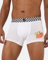 Shop Men's White Meaty Graphic Printed Cotton Trunks-Front