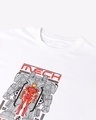 Shop Men's White Mech Strike Chest Printed Oversized Fit T-shirt