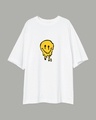 Shop Men's White Melting Smile Graphic Printed Oversized T-shirt-Full