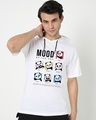 Shop Men's White Mickey MOTD Graphic Printed Oversized Hoodie T-shirt-Front