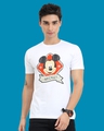 Shop Men's White Mickey Mouse Graphic Printed T-shirt-Front