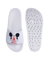Shop Men's White Mickey Mouse Printed Sliders-Full