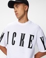 Shop Men's White Mickey Move Graphic Printed Oversized Plus Size T-shirt