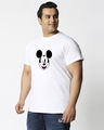 Shop Men's White Mickey Wink (DL) Graphic Printed Plus Size T-shirt-Front