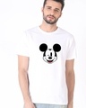 Shop Men's White Mickey Wink Graphic Printed T-shirt-Front
