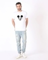 Shop Men's White Mickey Wink Graphic Printed T-shirt-Design