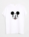 Shop Men's White Mickey Wink Graphic Printed T-shirt-Full