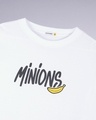 Shop Men's White Minion Badge Graphic Printed Oversized T-shirt