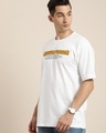 Shop Men's White Mission Passed Typography Oversized T-shirt-Design