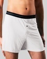 Shop Men's White Modal Boxers-Front