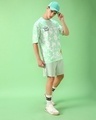 Shop Men's Green & White More Cheese Graphic Printed Oversized T-shirt