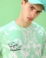 Shop Men's Green & White More Cheese Graphic Printed Oversized T-shirt