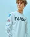 Shop Men's White NASA Badge Graphic Printed Sweatshirt