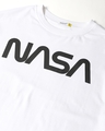 Shop Men's White NASA Badge Typography Oversized T-shirt