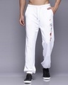 Shop Men's White Nasa Printed Relaxed Fit Joggers-Front