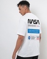 Shop Men's White NASA-US Typography Oversized Fit T-shirt-Design