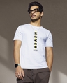 Shop Men's White Never Mind Stripe Typography T-shirt-Front