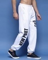 Shop Men's White New Port Typography Relaxed Fit Joggers-Design