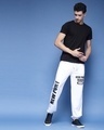 Shop Men's White New Port Typography Relaxed Fit Joggers