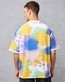 Shop Men's White & Yellow New World Tie & Dye Super Loose Fit T-shirt-Design