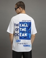 Shop Men's White Ocean Child Graphic Printed Oversized T-shirt-Full