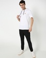 Shop Men's White Liste Typography Oversized Hoodie T-shirt-Design