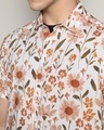 Shop Men's White & Orange All Over Floral Printed Shirt