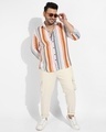 Shop Men's White & Orange All Over Printed Oversized Shirt-Design