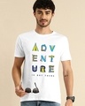 Shop Men's White Outdoor Adventure Typography T-shirt-Front