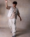 Shop Men's White Baggy Oversized Cargo Jeans-Full