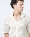 Shop Men's White Oversized Crochet Shirt