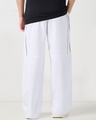 Shop Men's White Oversized Parachute Pants-Design