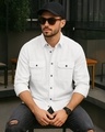 Shop Men's White Oversized Shirt-Front