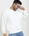 Shop Men's White Oversized Sweatshirt-Front