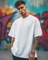 Shop Men's White Oversized T-shirt-Front