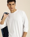 Shop Men's White Oversized T-shirt-Full