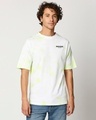 Shop Men's White Paradise Tie & Dye Oversized T-shirt-Front