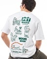 Shop Men's White Pet Walker Graphic Printed Oversized T-shirt-Front