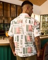 Shop Men's Off White & Pink All Over Printed Oversized Shirt-Design