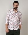 Shop Men's White & Pink All Over Printed Shirt-Front