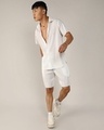 Shop Men's White Pleated Co-ordinates-Full