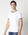 Shop Men's White Plus Size Round Neck Varsity T-shirt-Design
