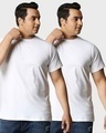 Shop Pack of 2 Men's White Plus Size T-shirt-Front