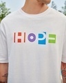 Shop Men's White Pop Hope Typography Oversized T-shirt