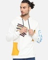 Shop Men's White Power Typography Hoodie Sweatshirt-Front