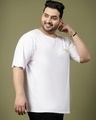 Shop Men's White Printed Plus Size T-shirt-Full